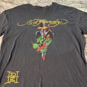 Ed Hardy Black Tee with Vibrant Dragon Design